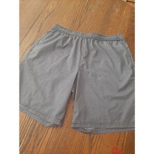 Men Large Grandslam Blue White Elastic Drawstring Waist Quick Dry Shorts Pockets